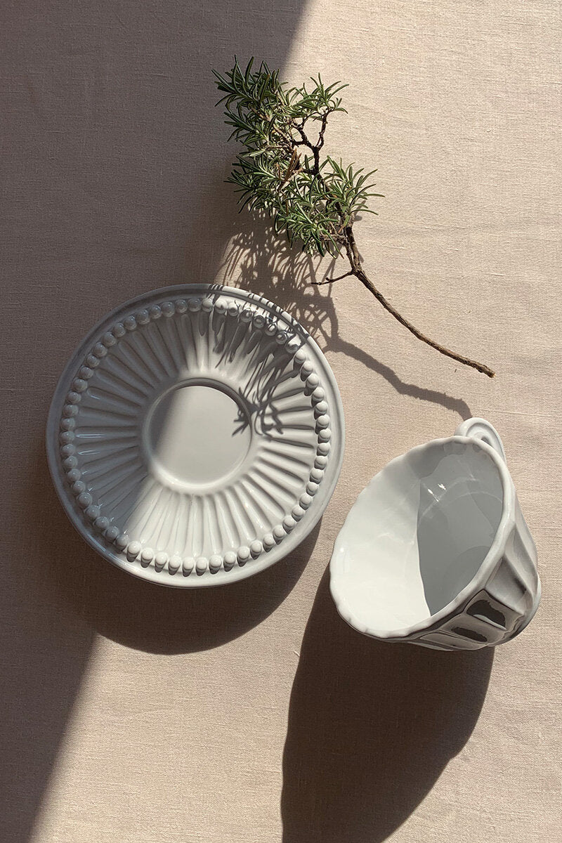 Stripes & Dots Collection – Handcrafted Tea Cup & Saucer Set