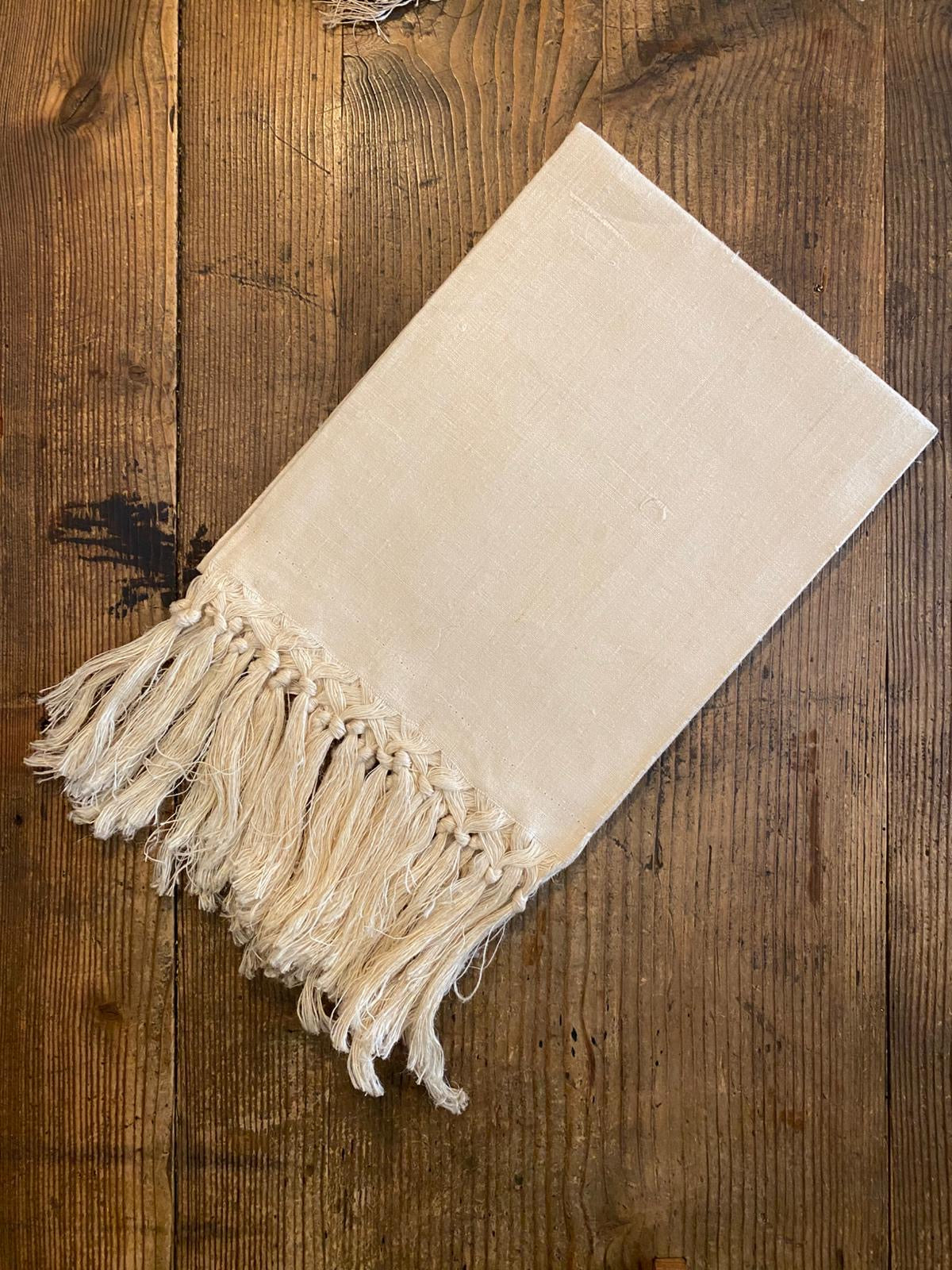 Antique Linen Napkins - Fringed