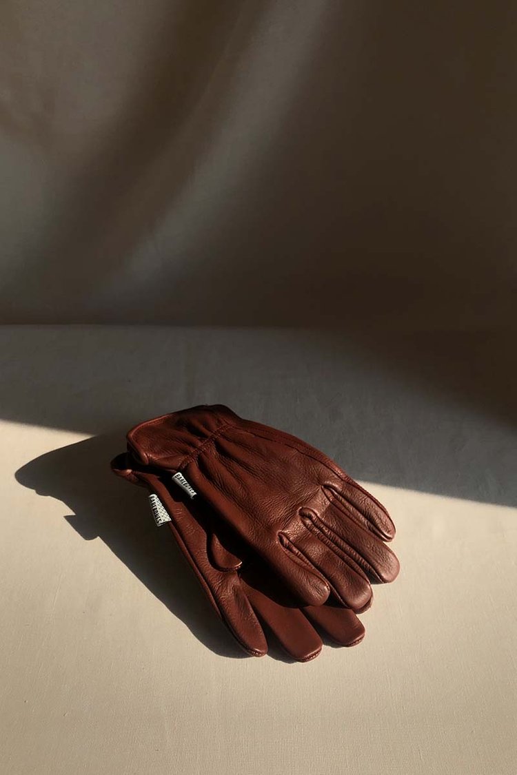 Leather Garden Gloves - Burgundy
