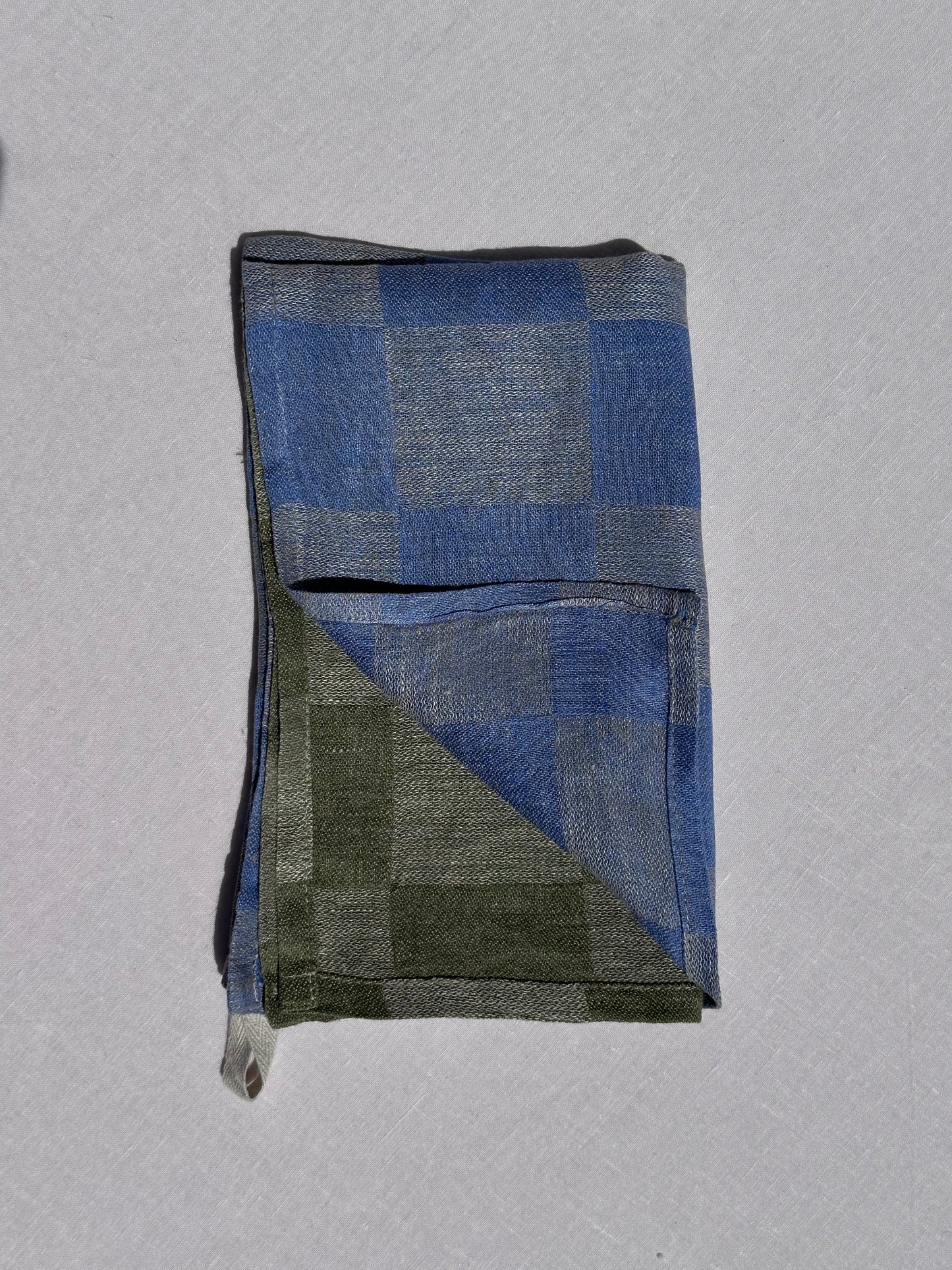 Strofinaccio in lino a quadri bicolore V.VM