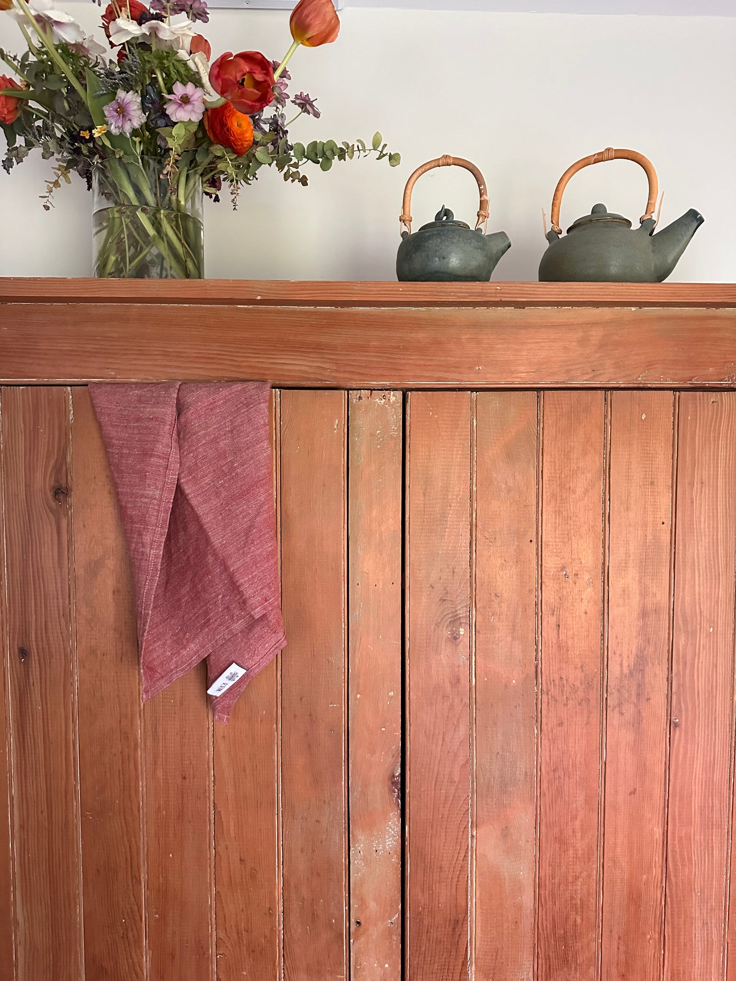 V.VM Linen Tea Towel - Tomato Red