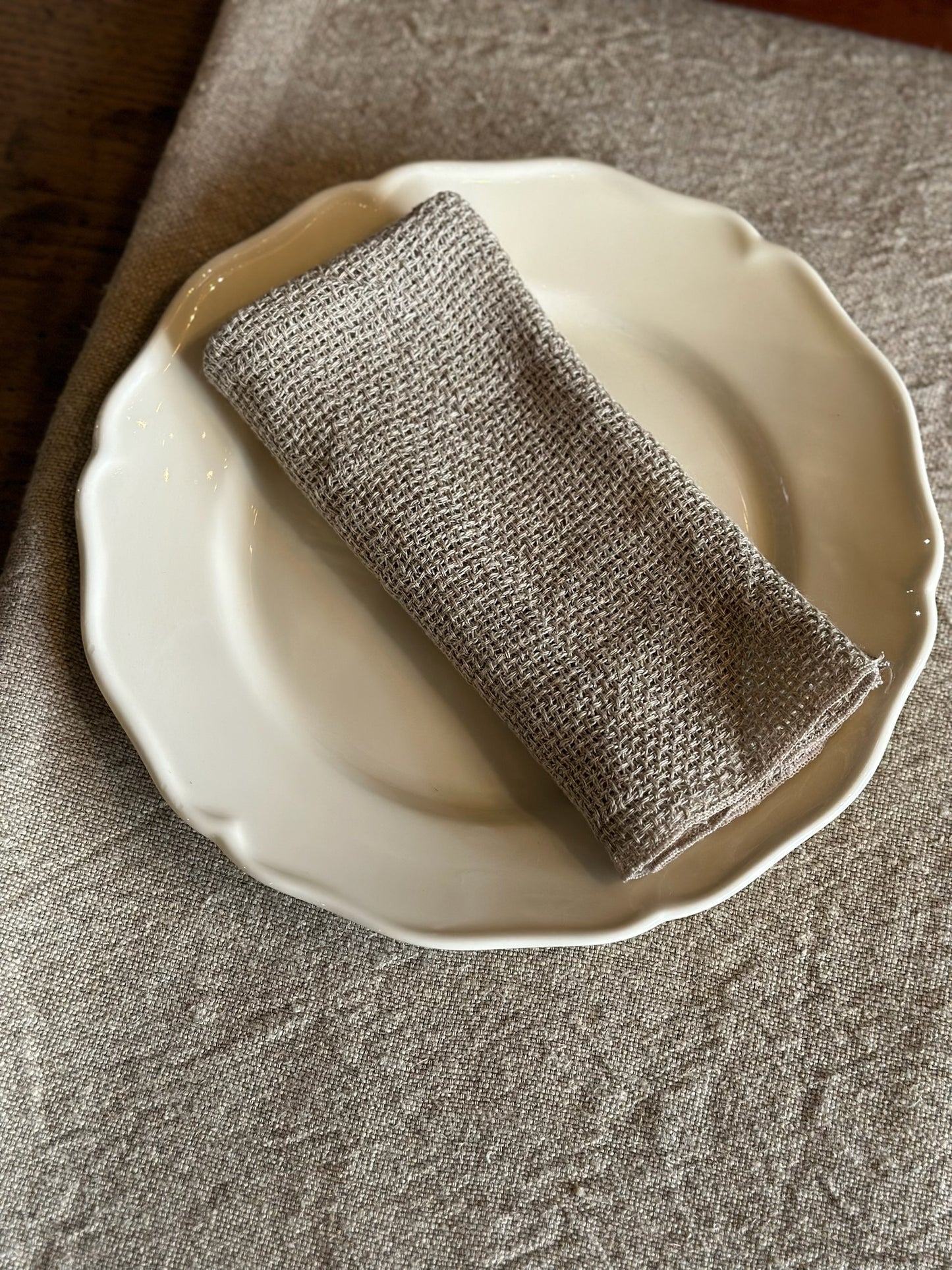 Set of 2 V.VM Wide Weave Linen Napkins - Natural