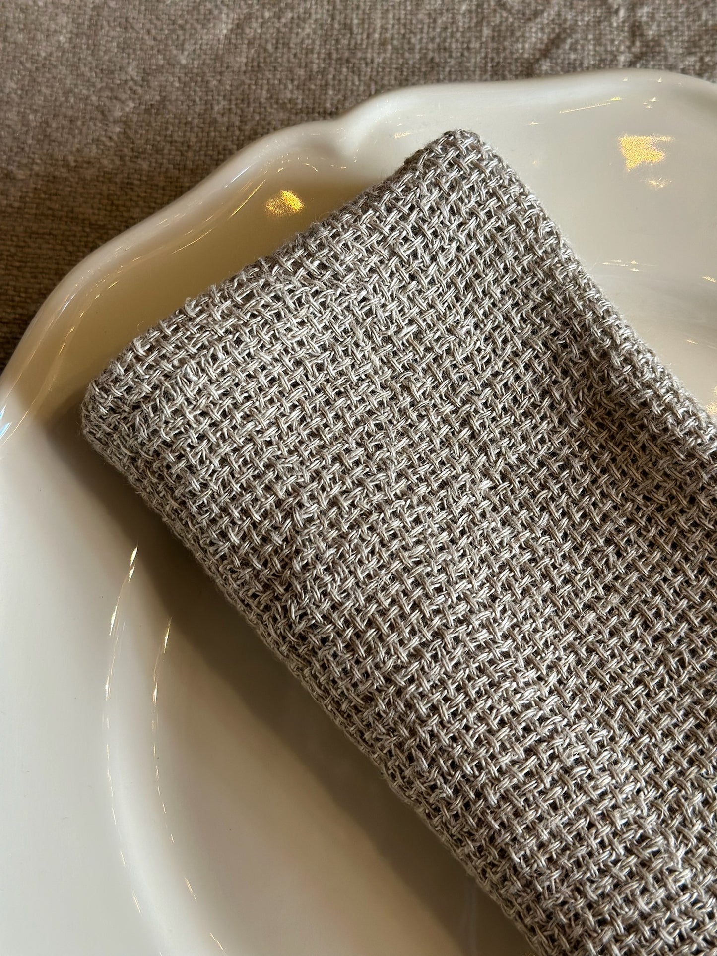 Set of 2 V.VM Wide Weave Linen Napkins - Natural