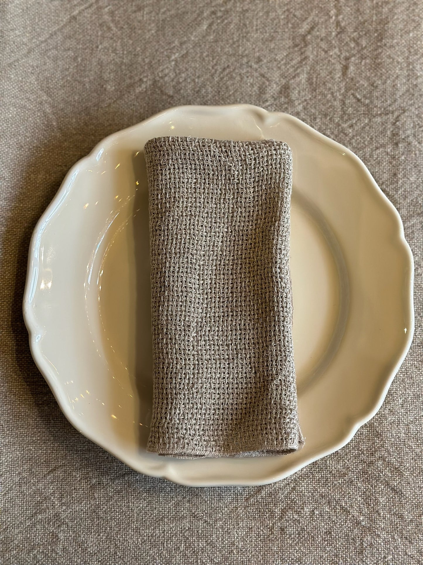 Set of 2 V.VM Wide Weave Linen Napkins - Natural