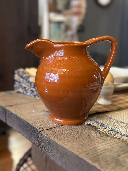Handmade Ceramic Pitcher - Burnt Orange