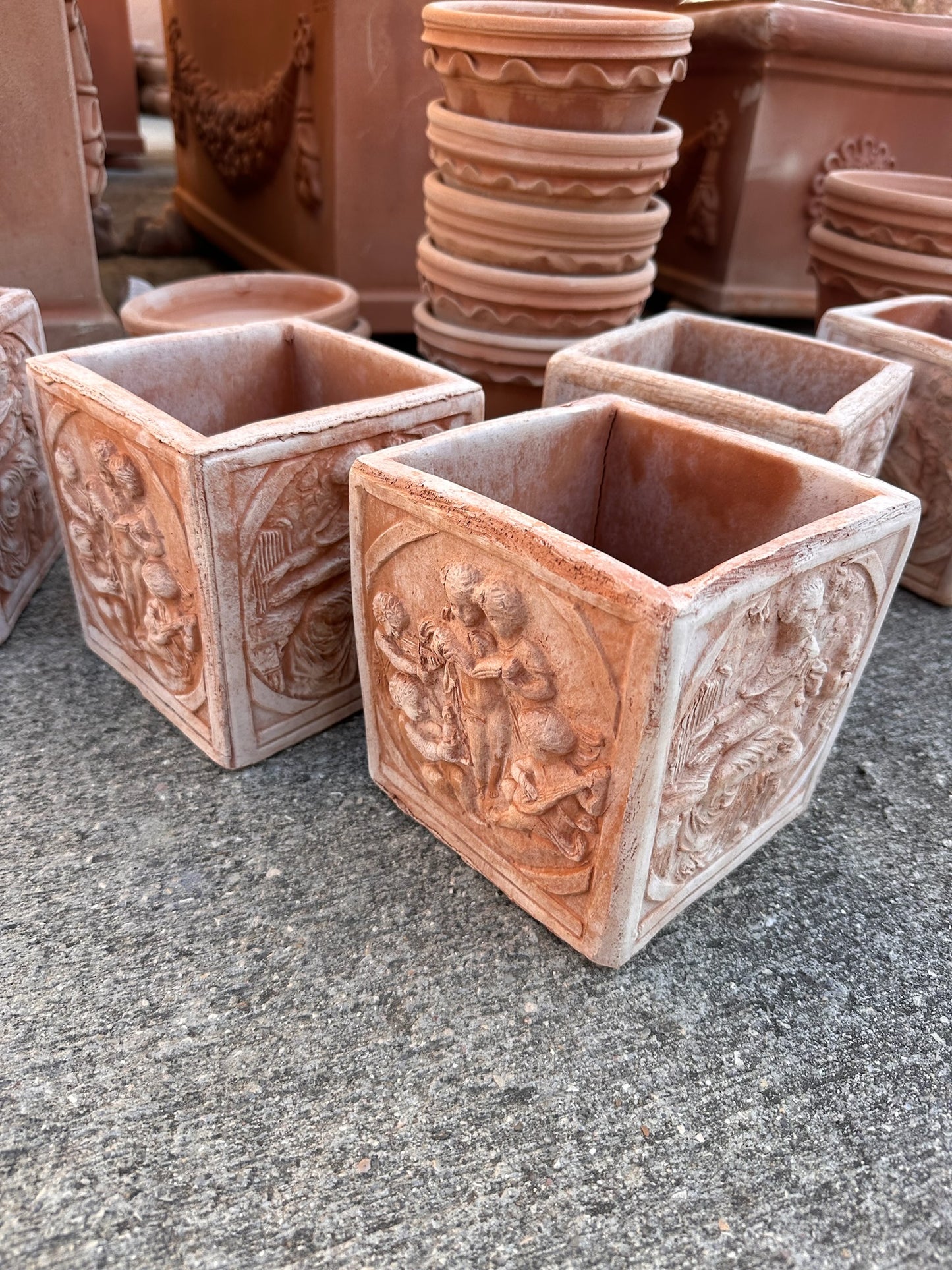 Roman Scenes Terracotta Square Pot