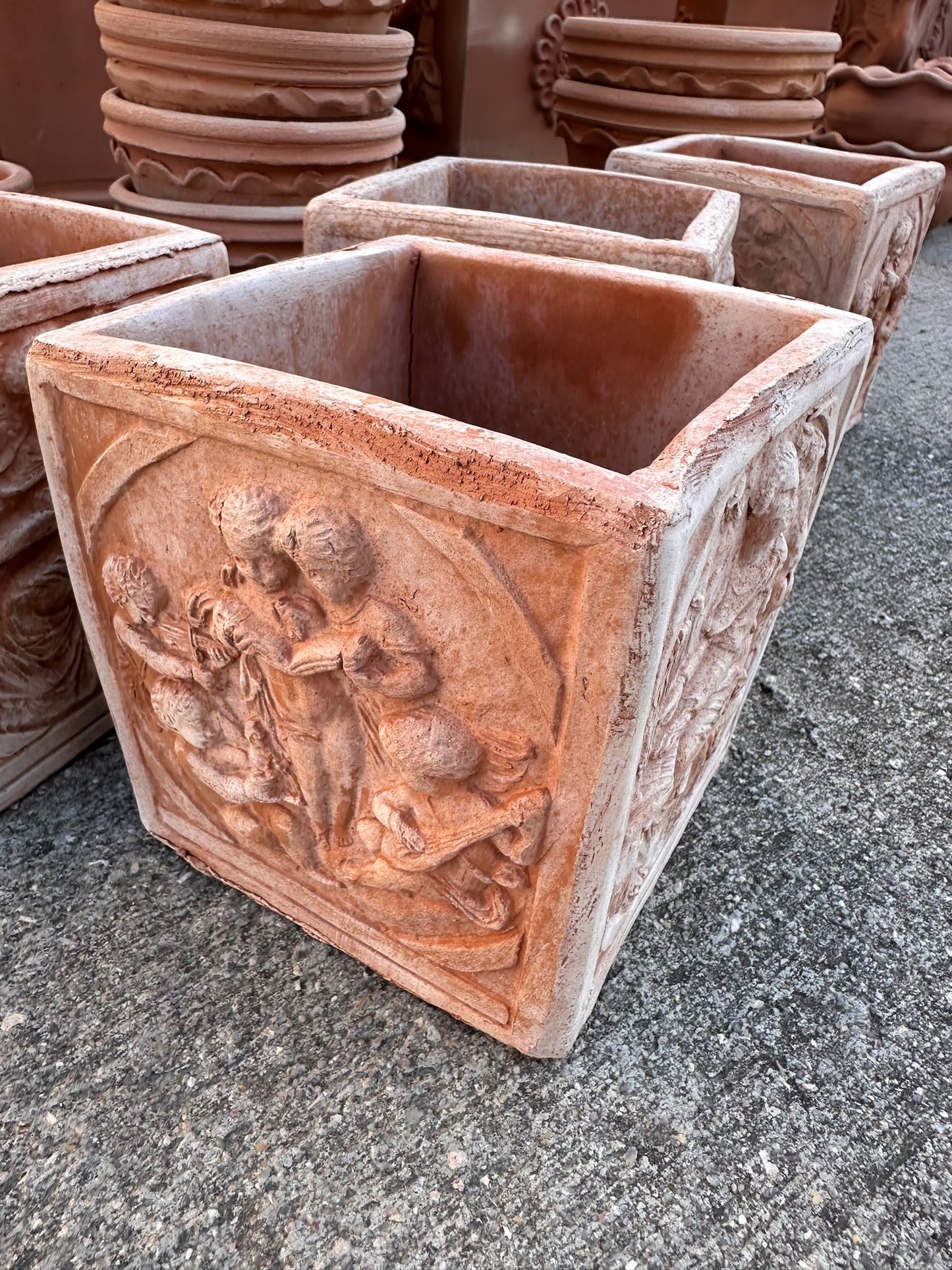 Roman Scenes Terracotta Square Pot