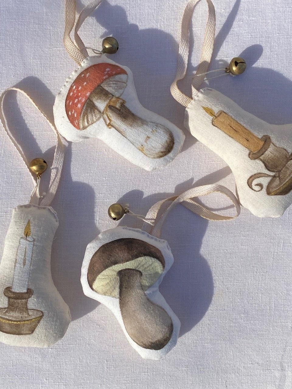 V.VM Stuffed Hand Painted Ornament - Red Mushroom