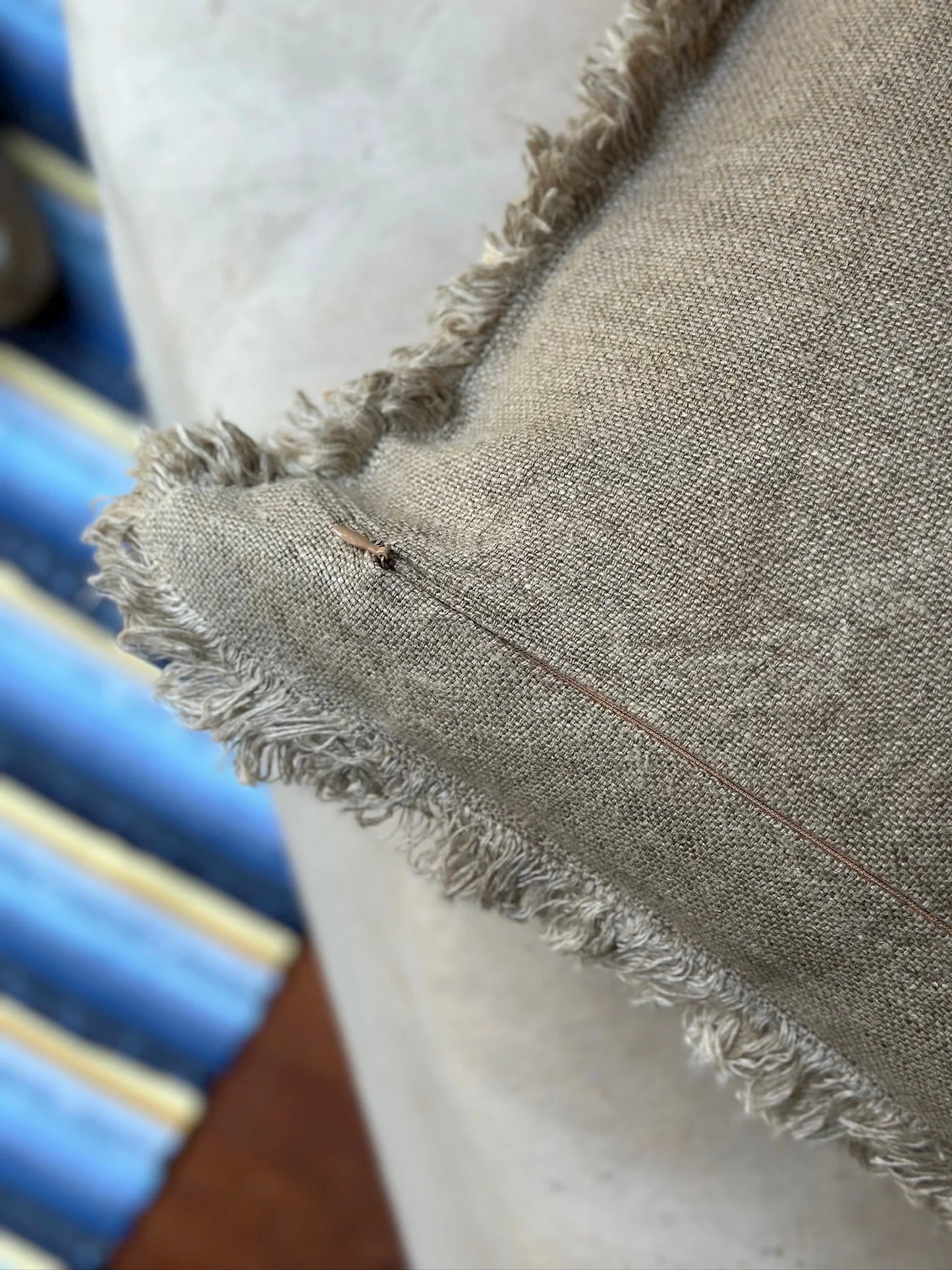 V.VM Handcrafted Linen Fringe Pillow – 40 x 40 cm