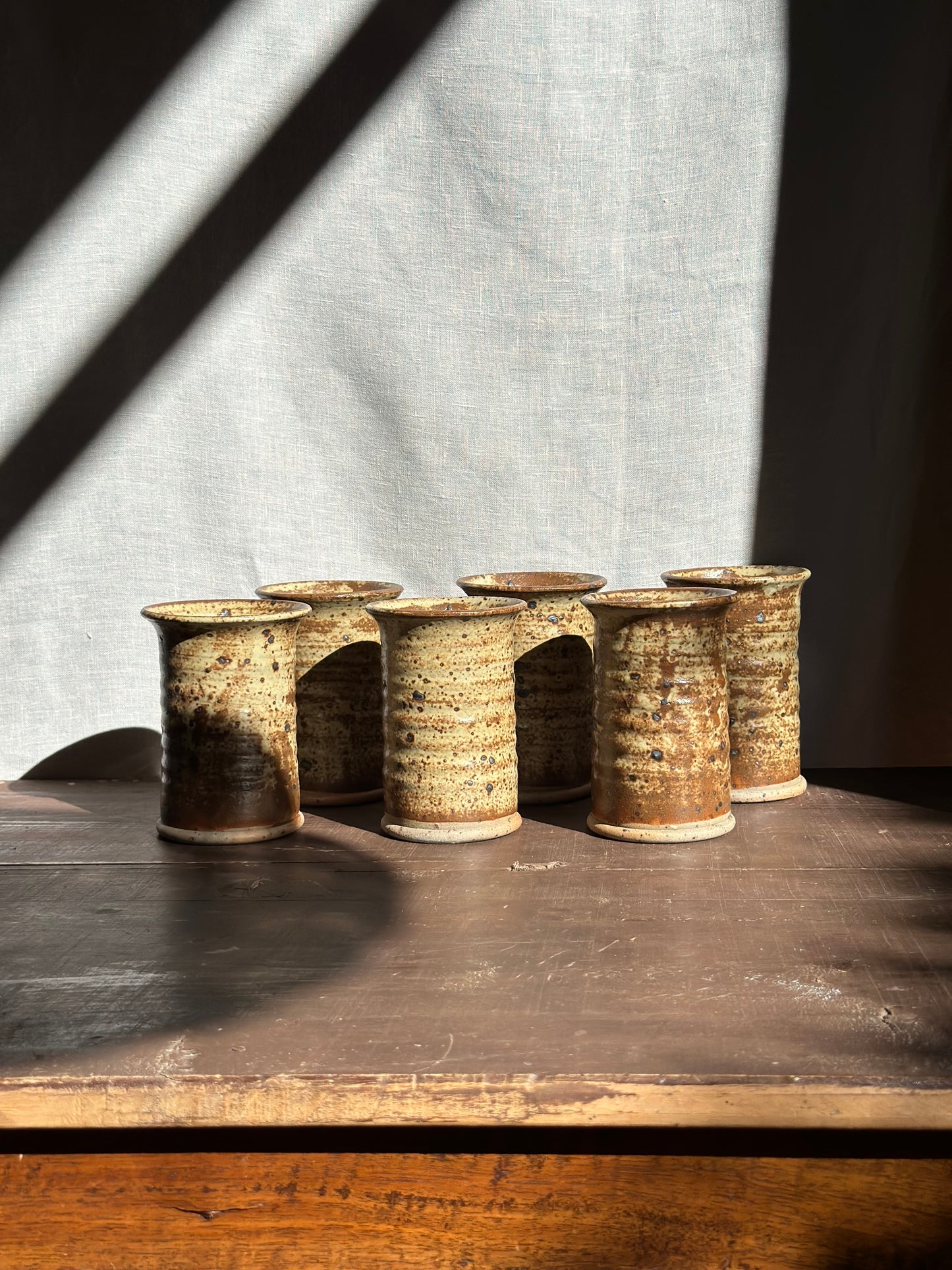 Antique French Stoneware - Set 6 Mugs