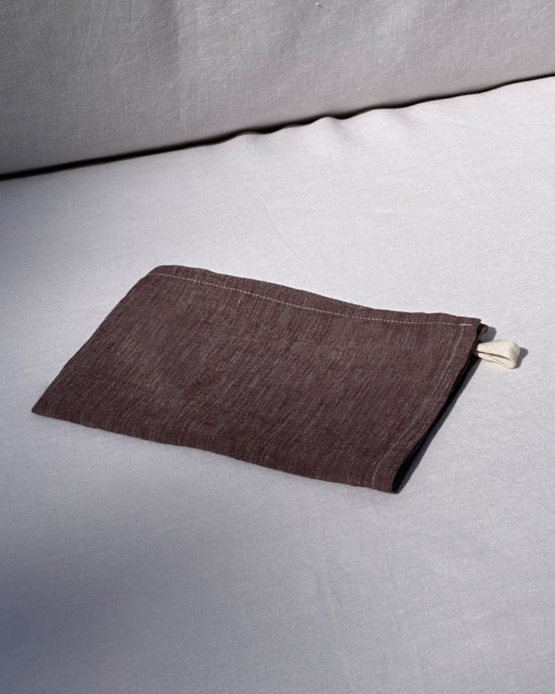 V.VM Linen Tea Towel - Chocolate Brown