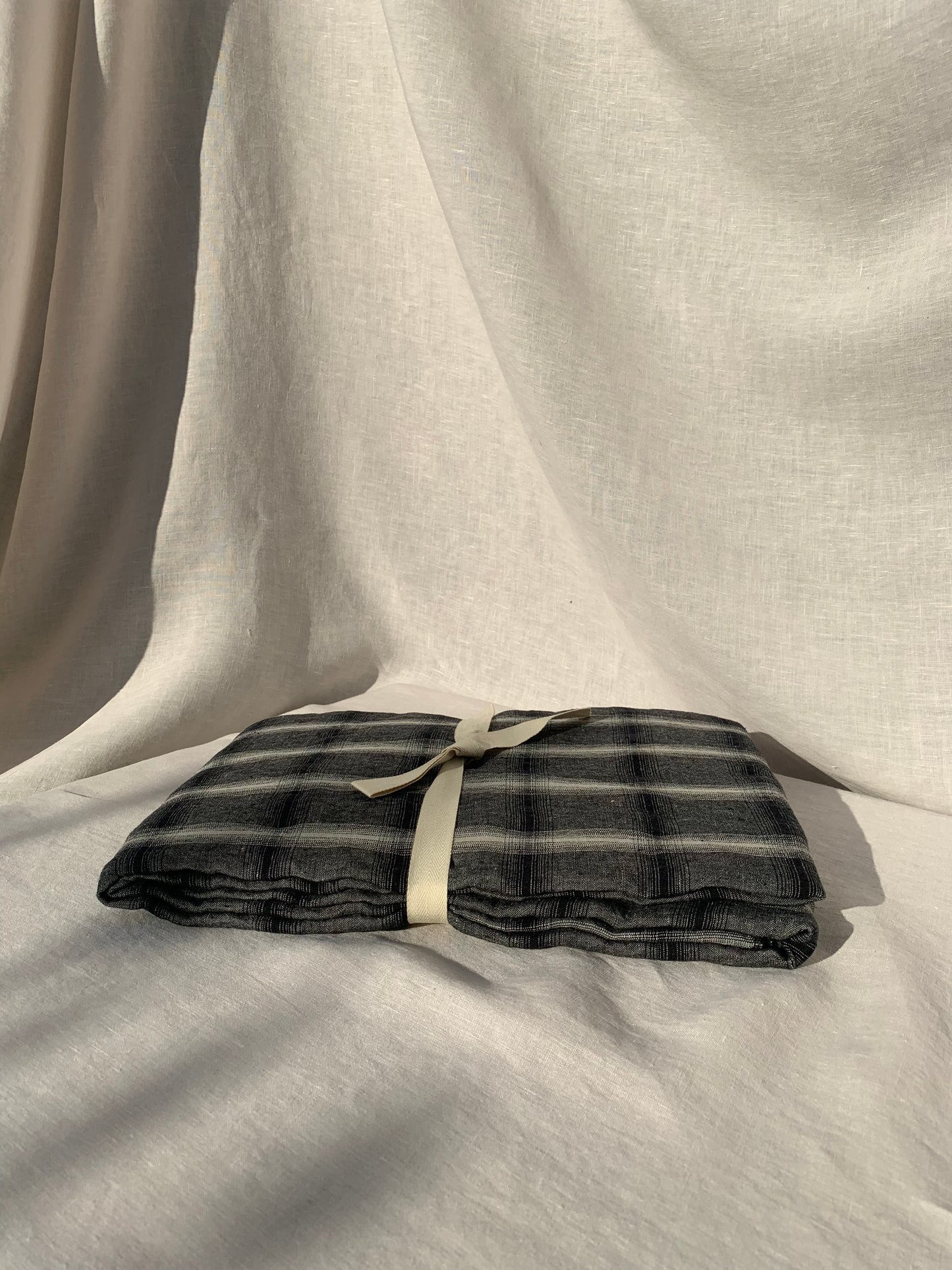 Linen Check Tablecloth 180cmX280cm - Moon