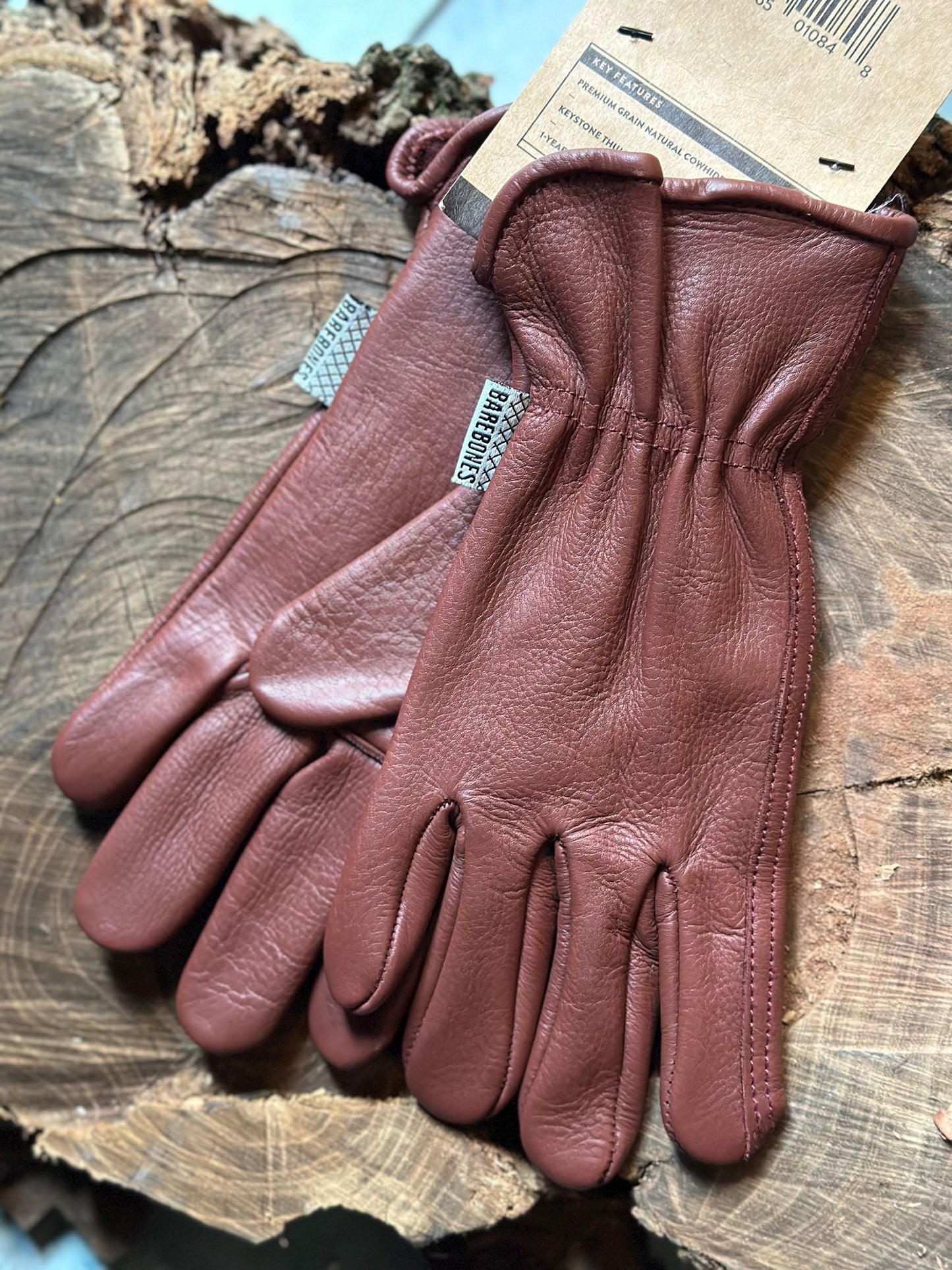 Leather Garden Gloves - Burgundy