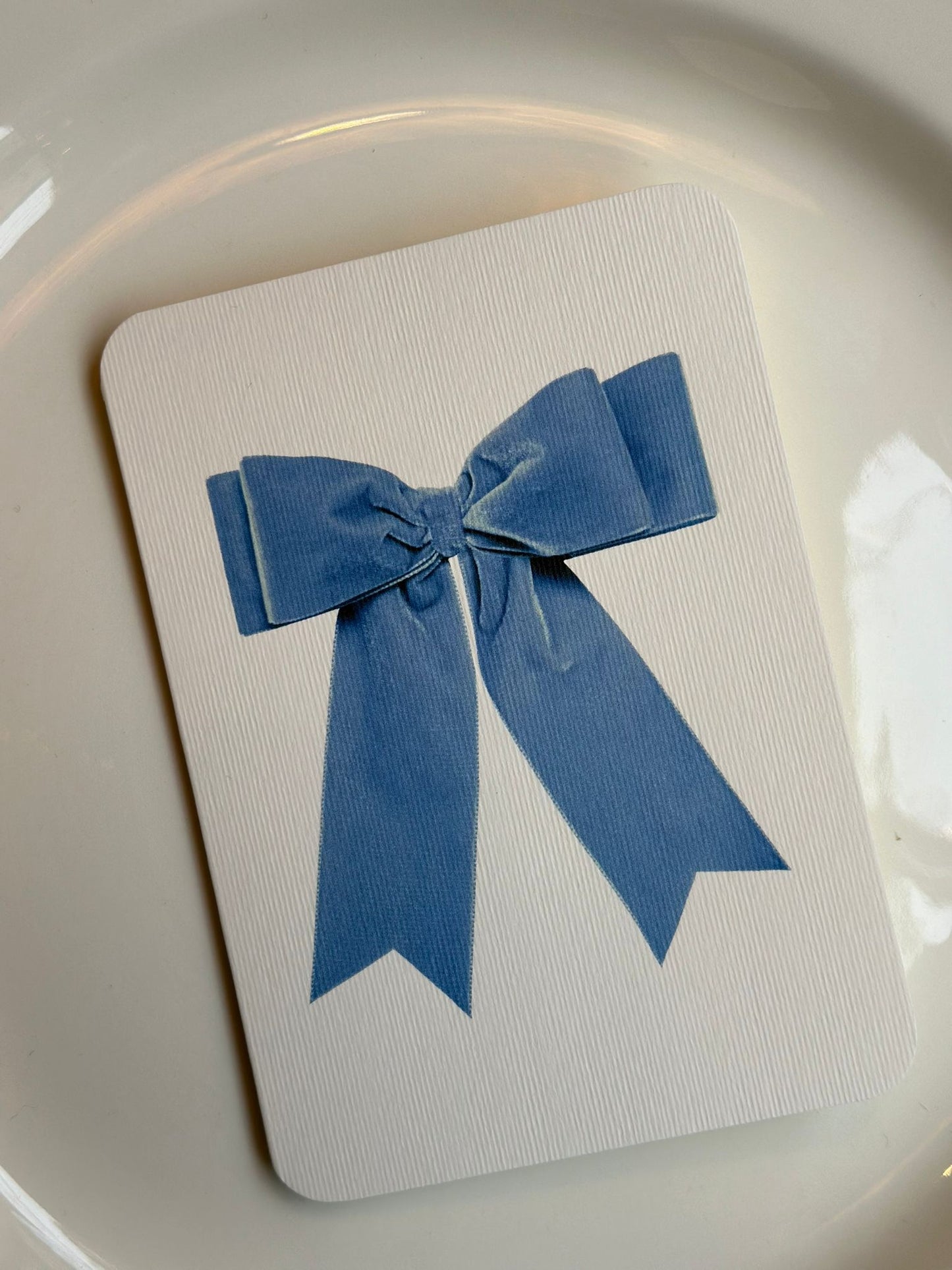 Card & Envelope - Baby Blue Velvet Bow