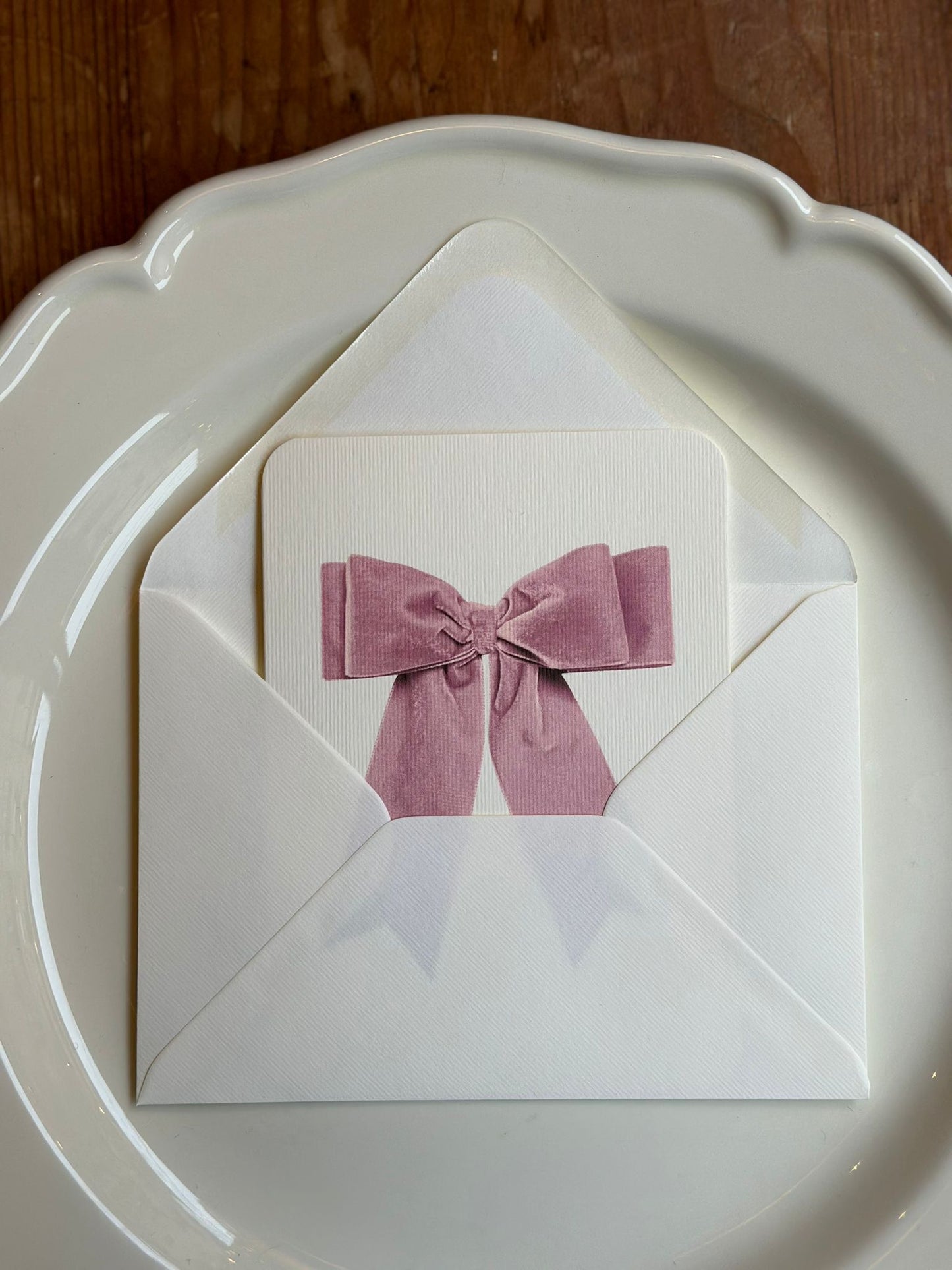 Card & Envelope - Baby Pink Velvet Bow