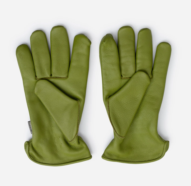 Leather Garden Gloves - Olive Green