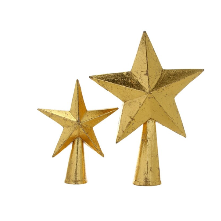 Tree Topper Gold Papier Machè - Small