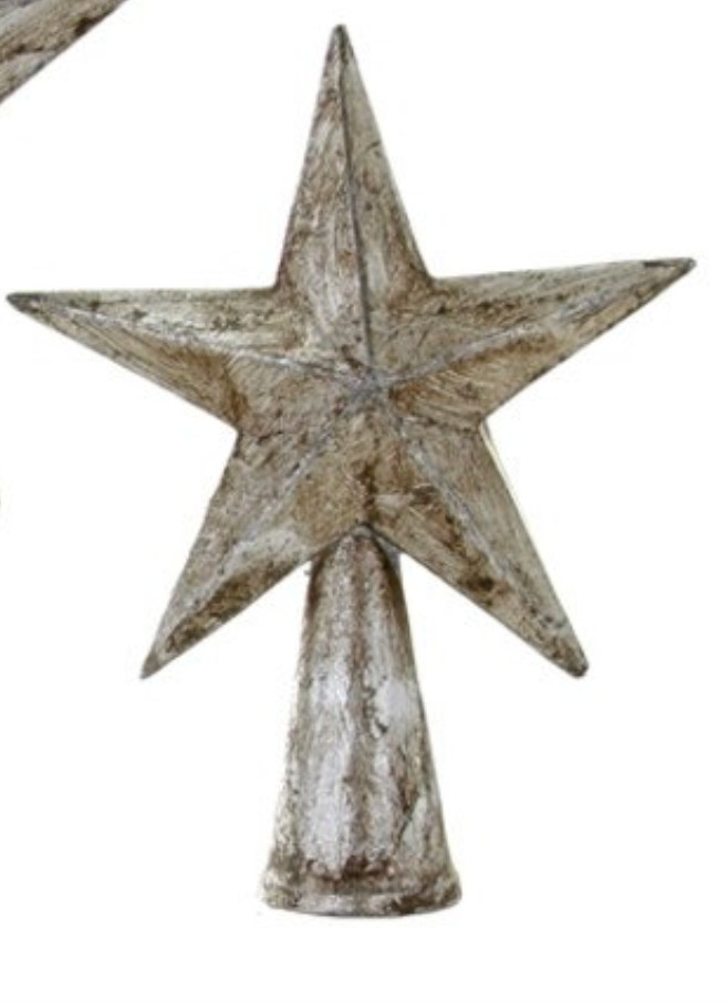 Tree Topper Antique Silver Papier Machè - Small