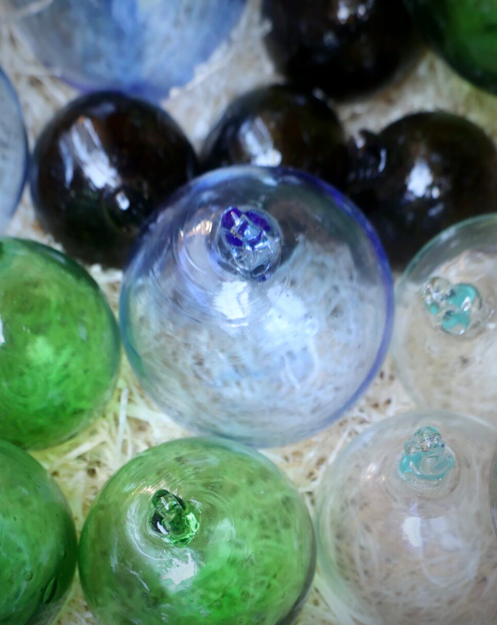 Handblown Glass Ornament - Light Blue - Small