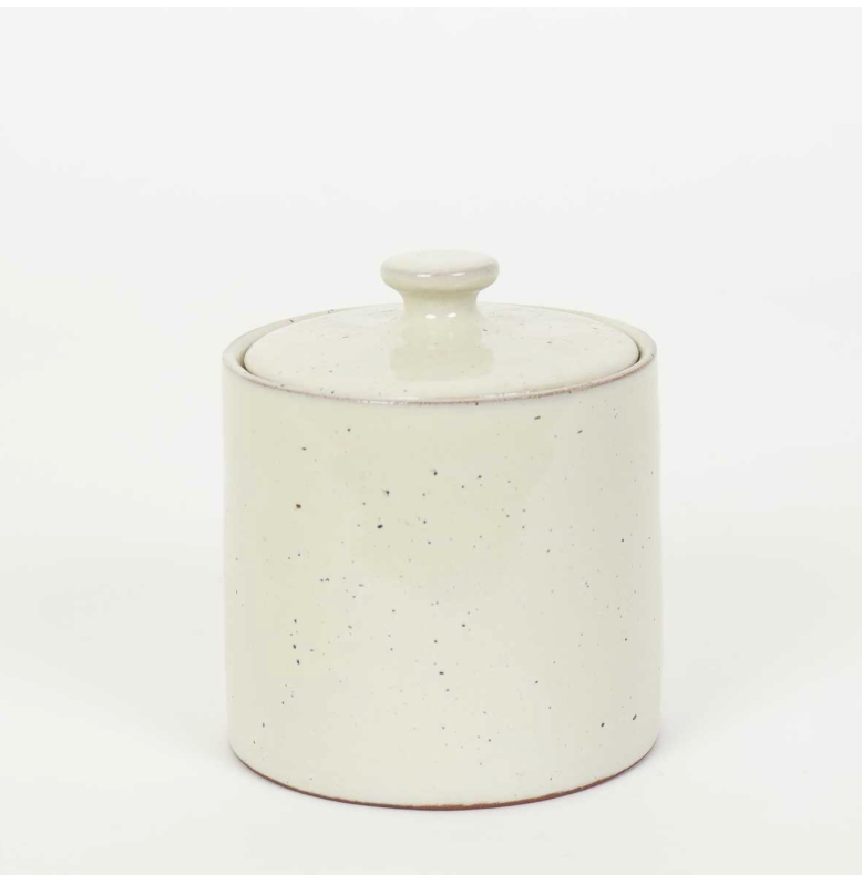 Earth Can with Lid - Eggshell finishing - Fair Trade