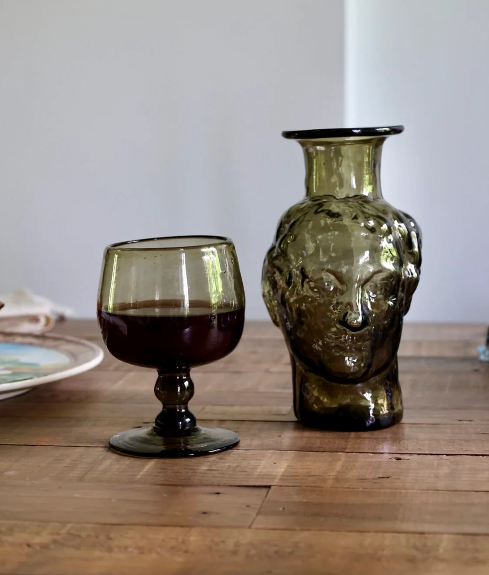 Bicchiere da vino rosso soffiato a mano - Trasparente