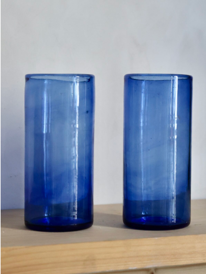 Ice Tea Hanblown glass - Light Blue