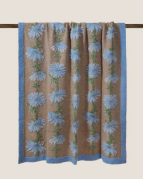 Boiled Wool Blanket - Blue Chicory
