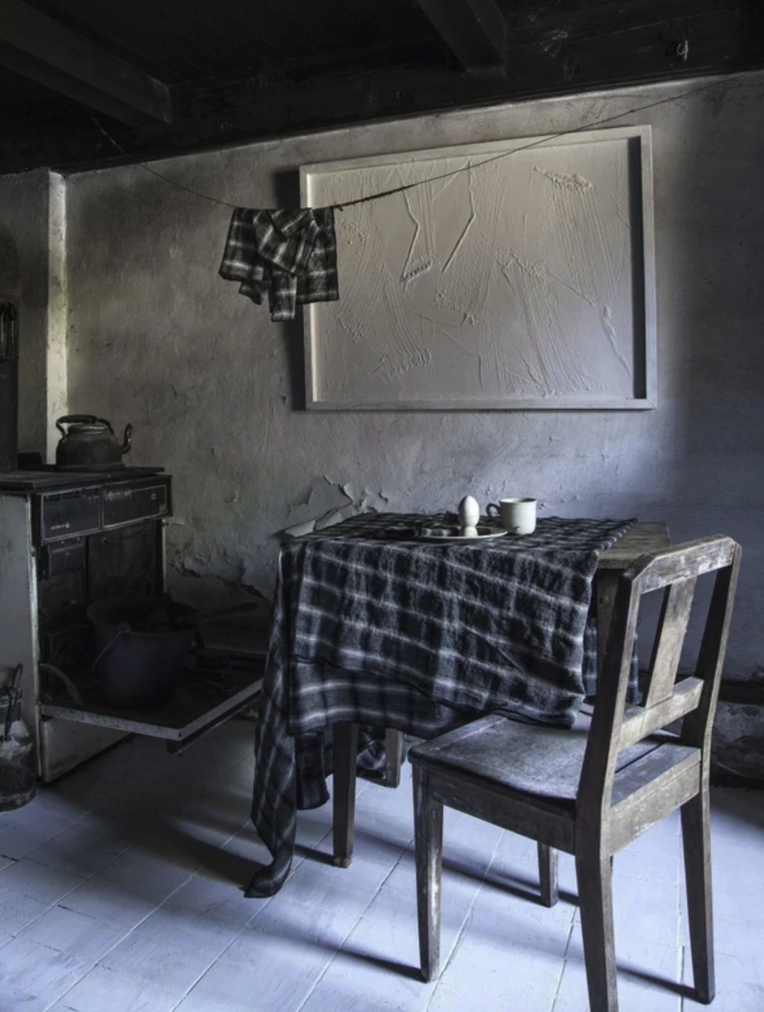 Tovaglia a quadri in lino 180cmX280cm - Luna