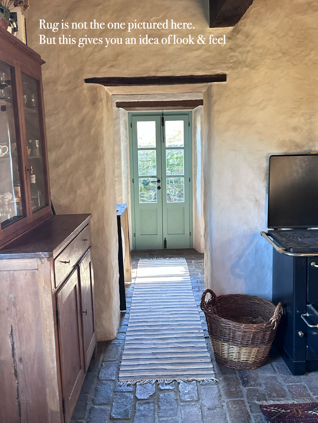 Tappeto italiano fatto a mano - Strisce arancioni - 70 cm x 250 cm