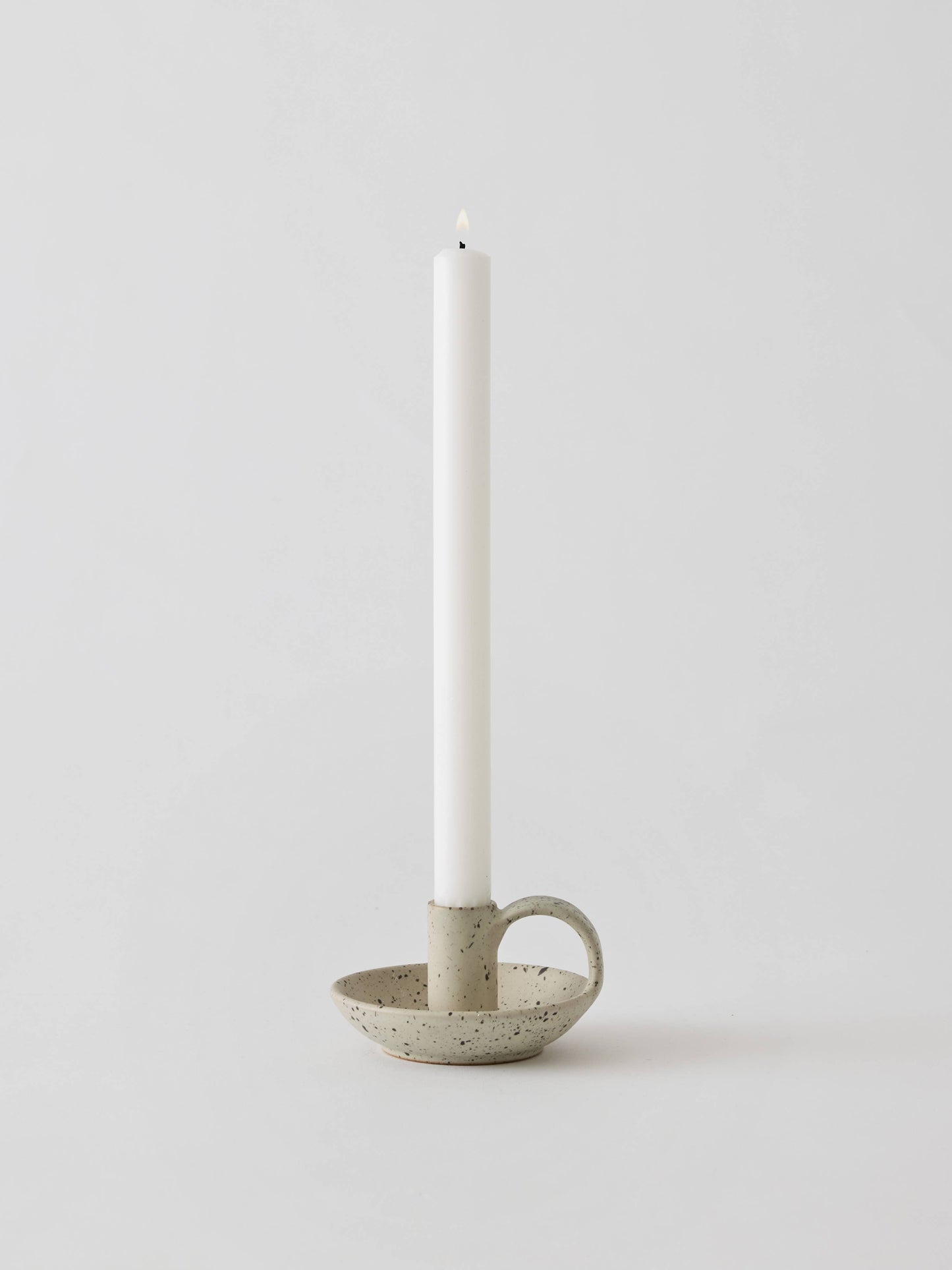 Stoneware Candle Holder - Beige