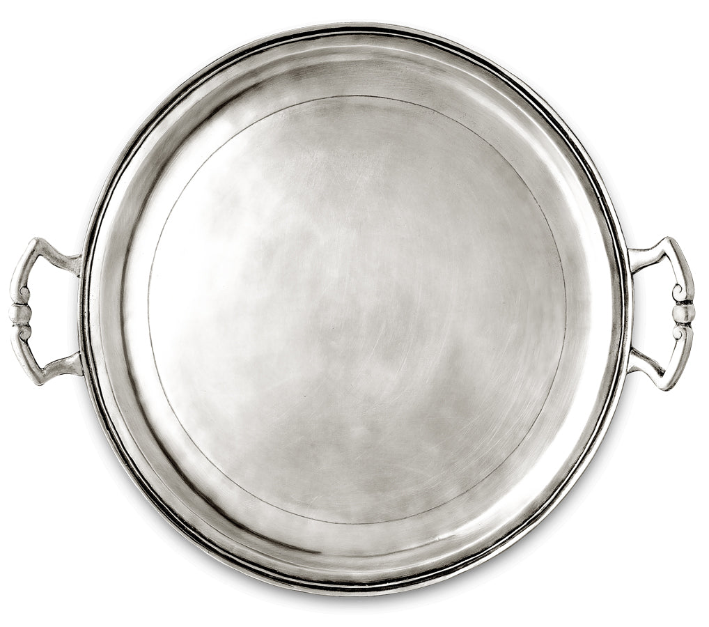 GP Wedding Pewter  Round Tray With Handles (Needs 1)