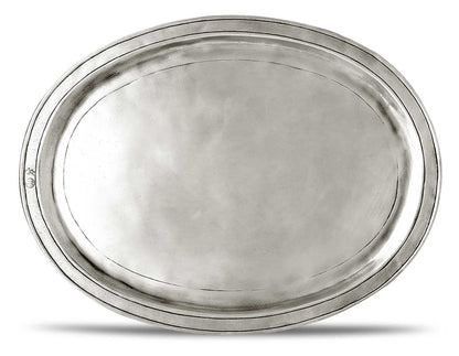 'Orvieto' Oval Platter in Pewter by Cosi Tabellini - 24 x 18,5
