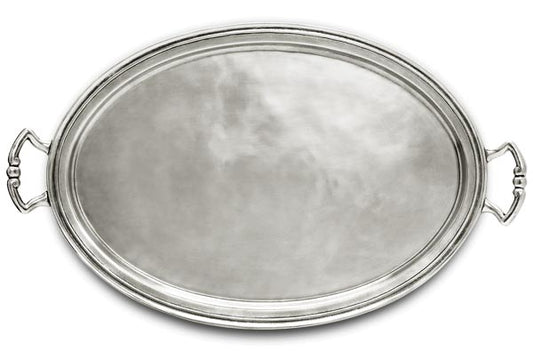 Pewter Serving Tray With Handles by Cosi Tabellini