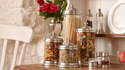 Large Glass & Pewter Jar by Cosi Tabellini