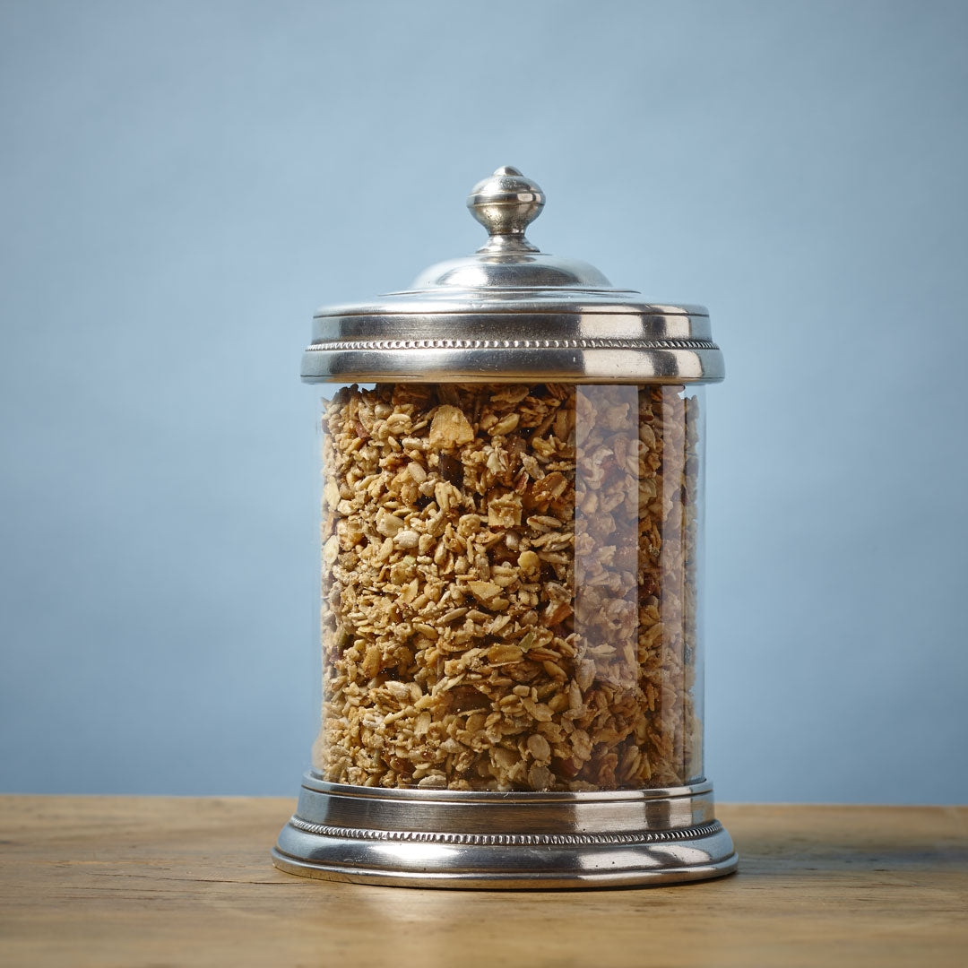 Large Glass & Pewter Jar by Cosi Tabellini