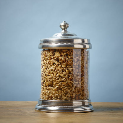 Large Glass & Pewter Jar by Cosi Tabellini