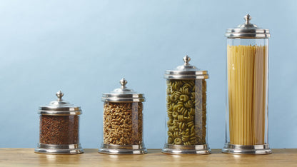 Large Glass & Pewter Jar by Cosi Tabellini
