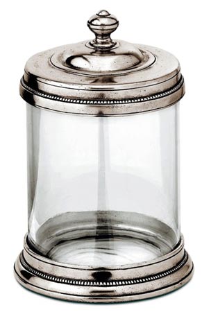 Large Glass & Pewter Jar by Cosi Tabellini