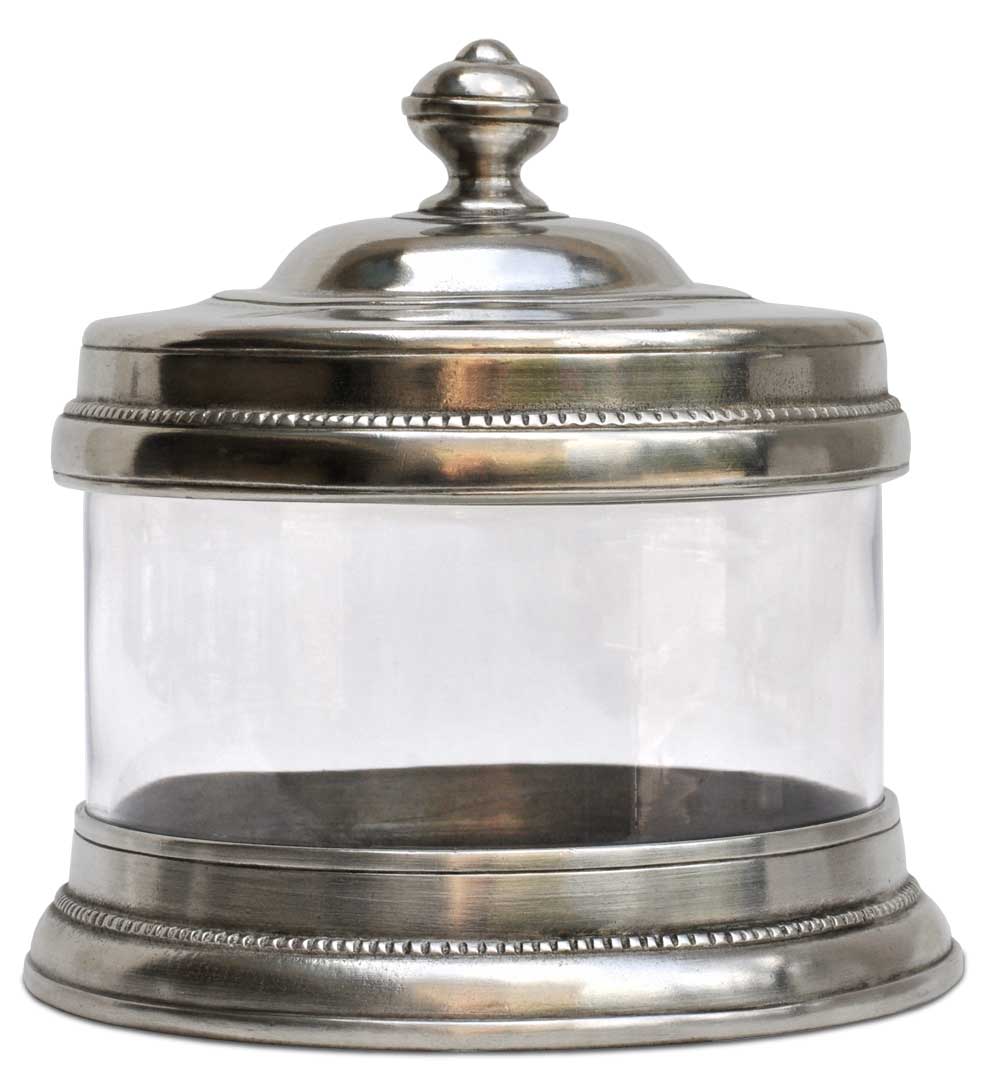 Small Glass & Pewter Jar by Cosi Tabellini