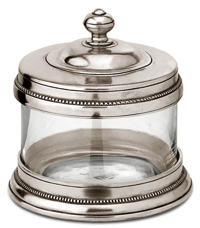 Small Glass & Pewter Jar by Cosi Tabellini