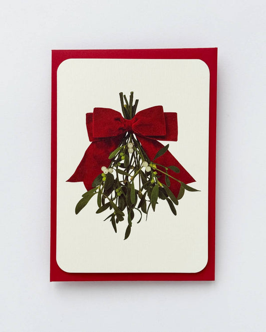 Mistletoe Bow Christmas Greeting Card | Christmas Card
