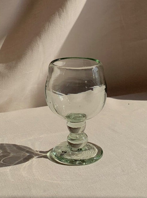 Bicchiere da vino rosso soffiato a mano - Trasparente