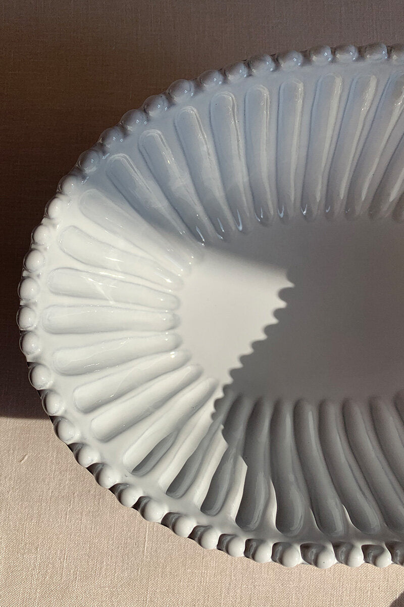 Ceramic Stripes & Dots Handcrafted Oval Bowl - Incanto Collection