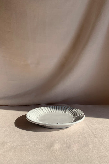 Ceramic Dessert Plate - Stripes & Dots Collection