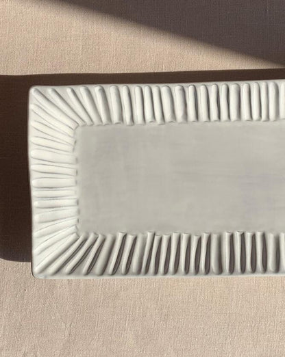 Vassoio a strisce in ceramica - Grande