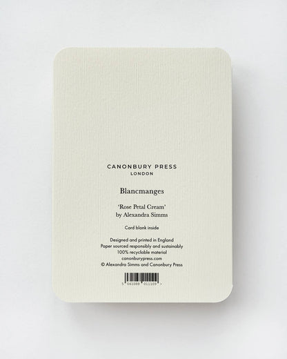 Biglietto d'auguri con crema di petali di rosa e biancomangiare | Biglietto di compleanno