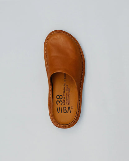 VIBA Roma Leather Slip-ons - Cognac Brown