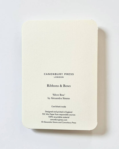 Biglietto d'auguri con fiocco d'argento | Biglietto di compleanno | Biglietti di lusso