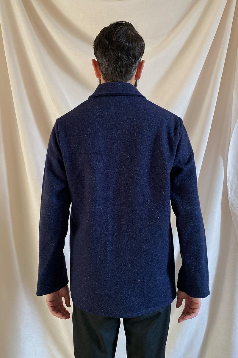 Boiled Wool Work Jacket - Navy