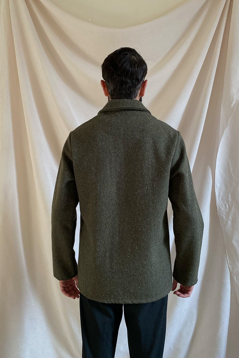 Boiled Wool Work Jacket - Khaki